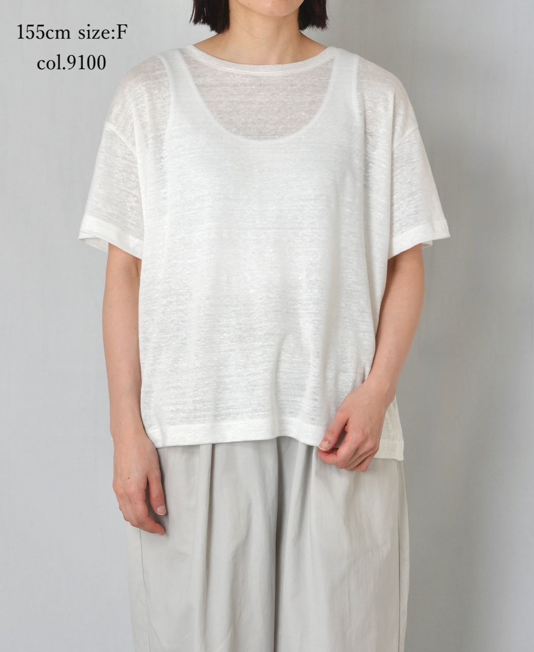 GNMDS26021 LINEN SINGLE JERSEY BOAT NECK T-SHIRTS