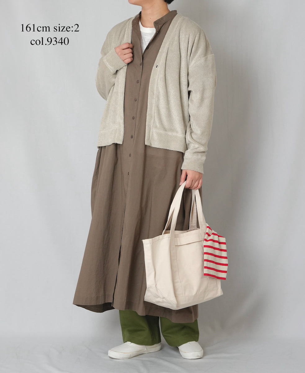 NSL26004 60s CAMBRIC PLAIN BANDED COLLAR BACK SIDE GATHERED DRESS