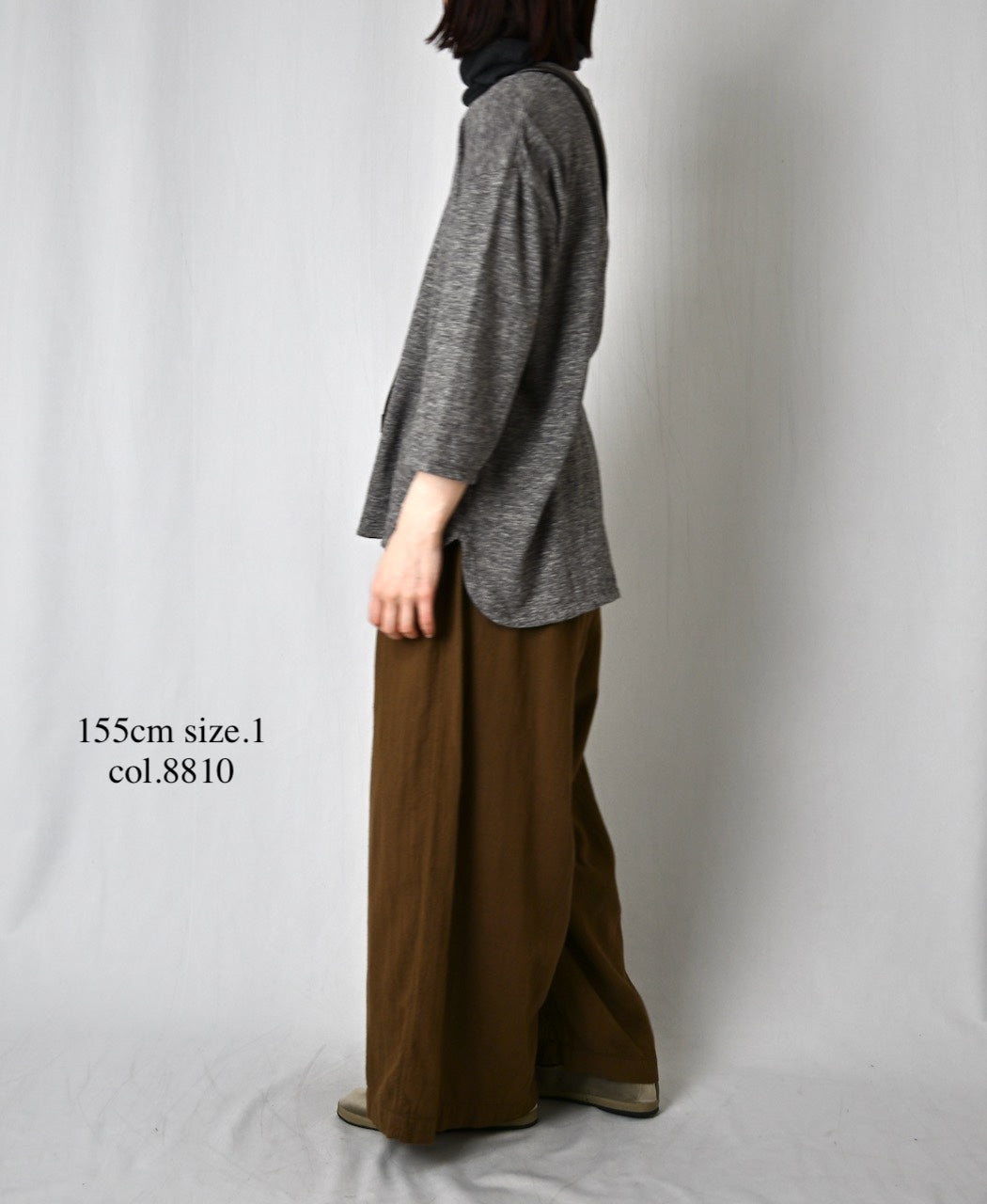 INAM2505G3D 30s GAUZE OVERDYE GATHERED EASY PANTS WITH LINING