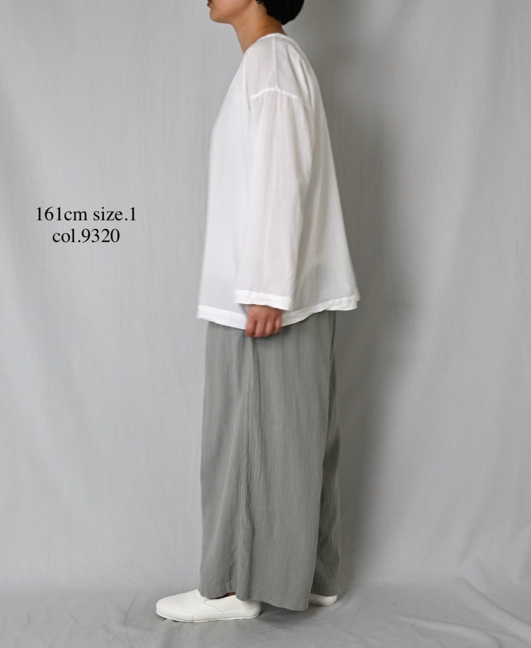 INAM2505G3D 30s GAUZE OVERDYE GATHERED EASY PANTS WITH LINING