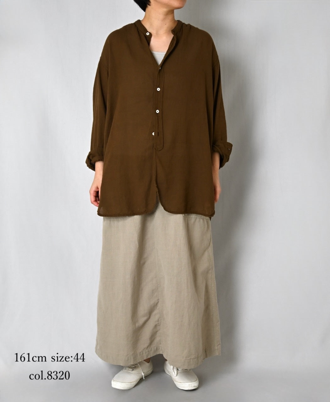 INHT2514CLD COTTON LINEN PLAIN OVERDYE EASY SKIRT