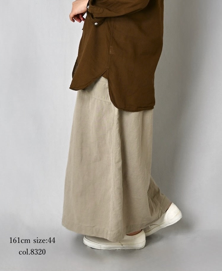 INHT2514CLD COTTON LINEN PLAIN OVERDYE EASY SKIRT