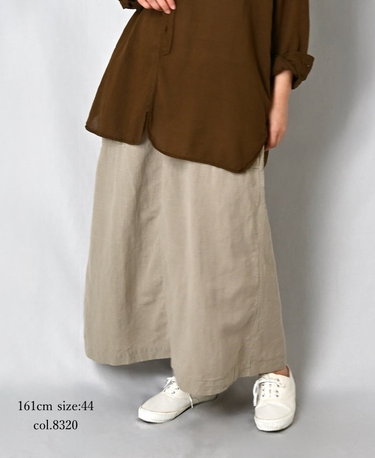 INHT2514CLD COTTON LINEN PLAIN OVERDYE EASY SKIRT