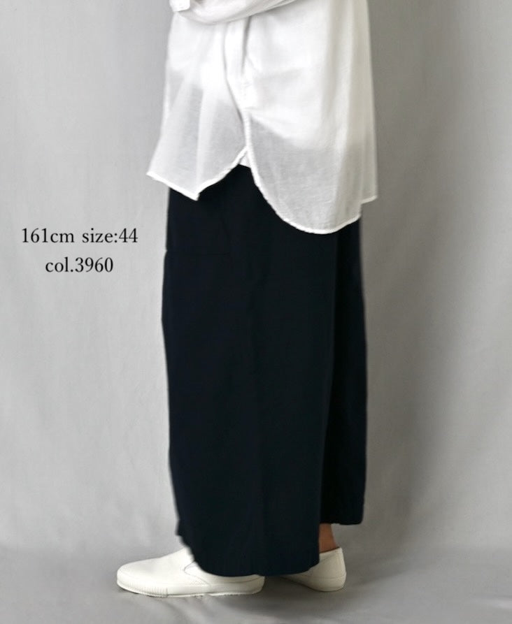 INHT2514CLD COTTON LINEN PLAIN OVERDYE EASY SKIRT