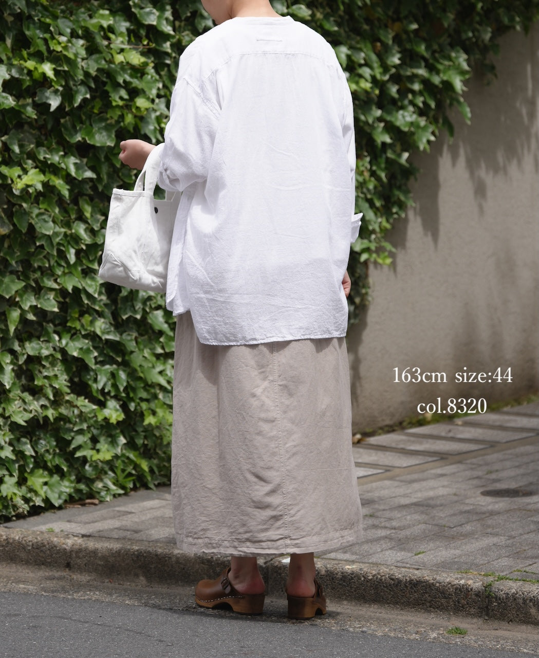 INHT2514CLD COTTON LINEN PLAIN OVERDYE EASY SKIRT
