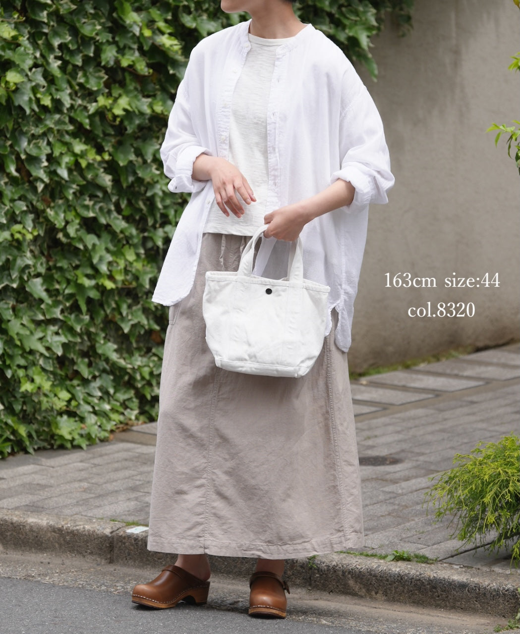 INHT2514CLD COTTON LINEN PLAIN OVERDYE EASY SKIRT