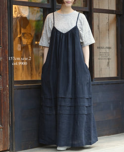 INSL26302 60s LINEN PLAIN TWO WAY CAMISOLE DERSS