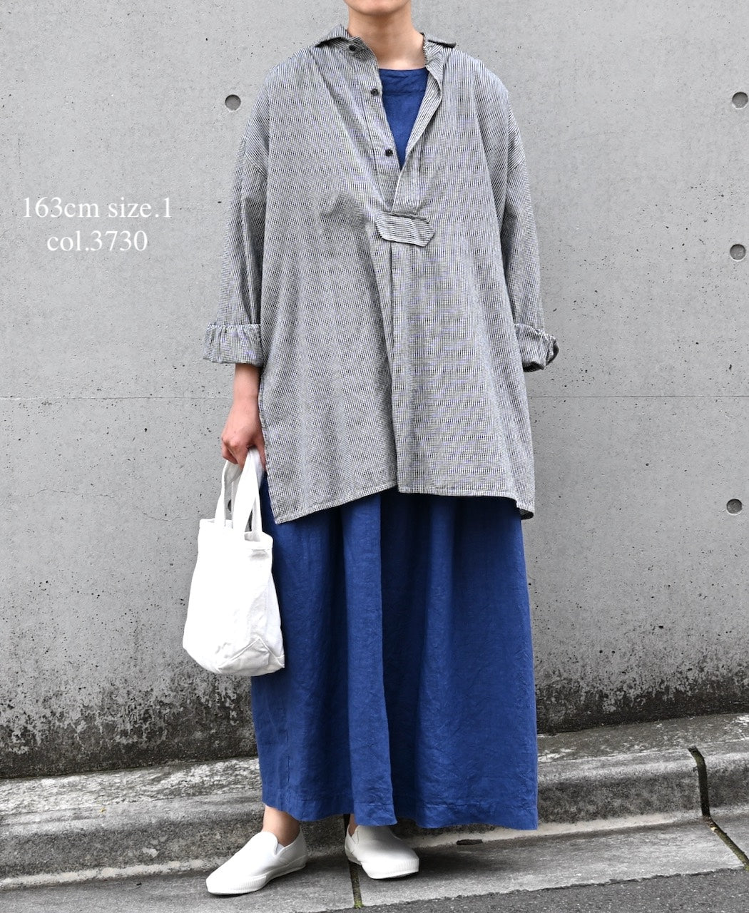 NAM1632LP LINEN PLAIN OVERDYE BOAT NECK S/SL ONE-PIECE