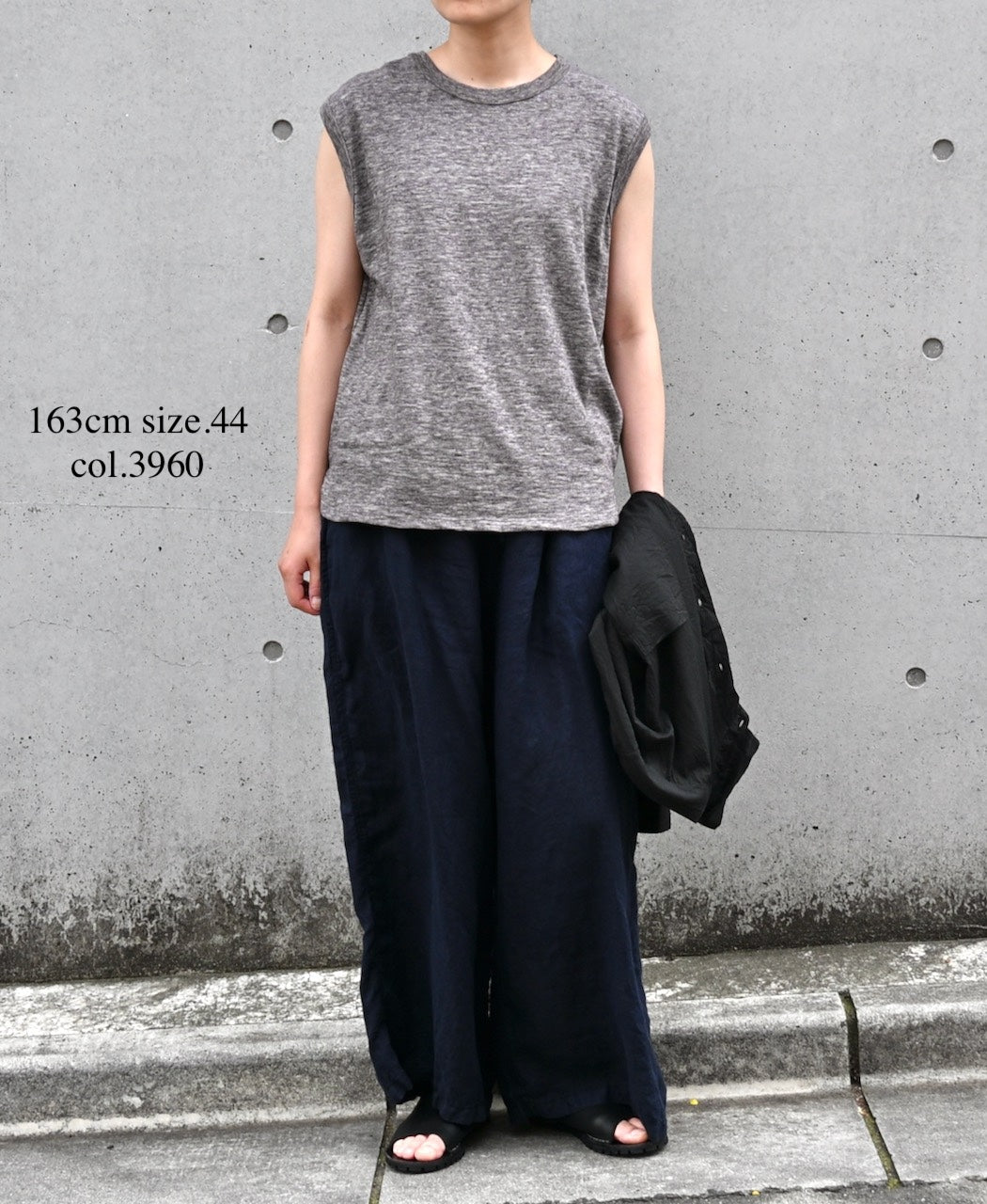 LNHT1713L LINEN PLAIN OVERDYE EASY PANTS