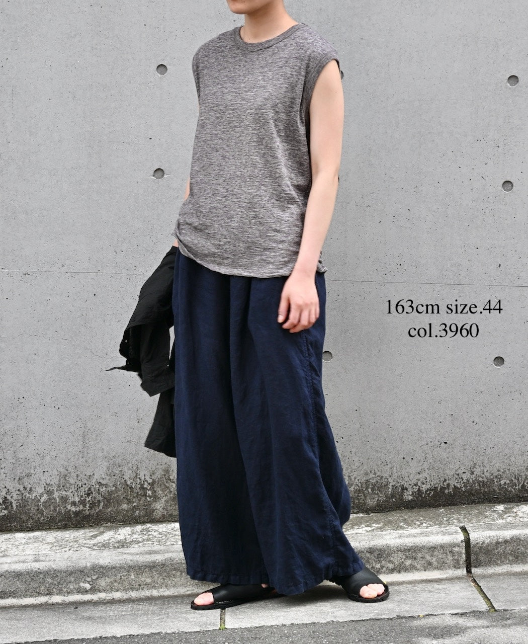 LNHT1713L LINEN PLAIN OVERDYE EASY PANTS