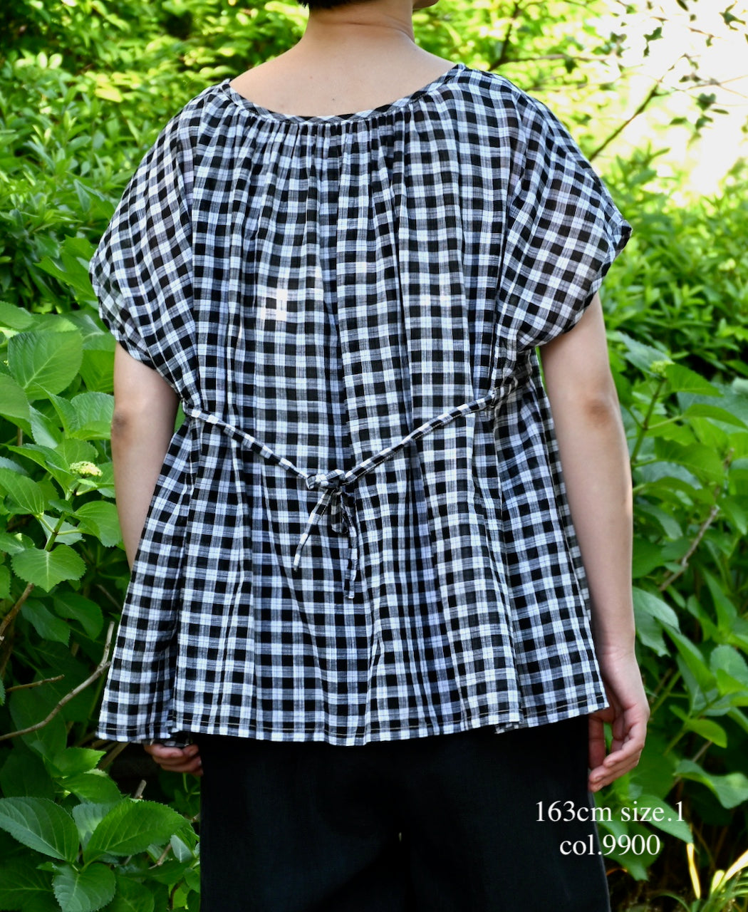 NSL26102 FANCY GINGHAM CHECK GATHERED PATCH WORK SMOCK