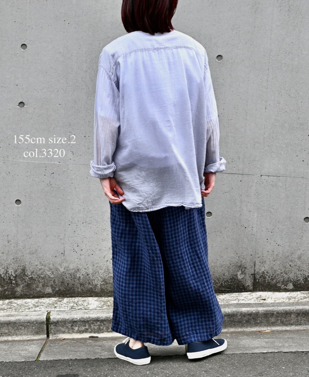 INAM2641GD 60s SINGLE GAUZE PLAIN OVERDYE UTILITY BANDED COLLAR SHIRT