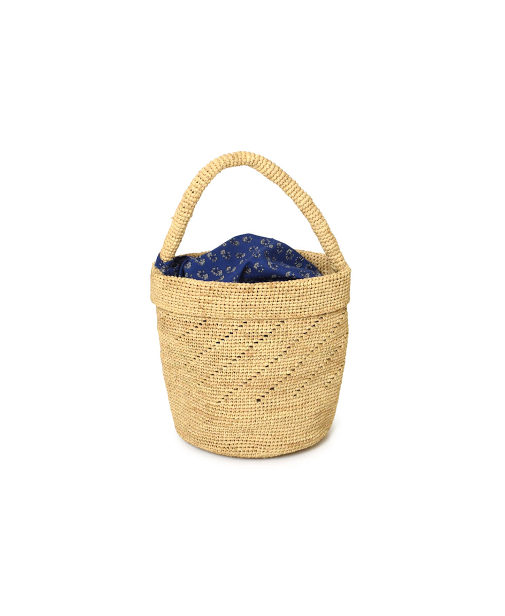 ANMDS2501 RAFFIA ONE HANDLE BARREL BAG