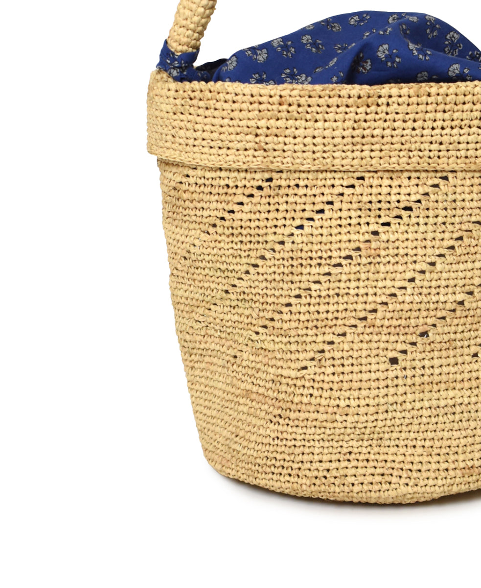 ANMDS2501 RAFFIA ONE HANDLE BARREL BAG