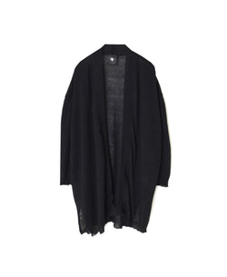 CNMDS2501 12GG LINEN PLAIN V-NECK CARDIGAN WITH SLIT