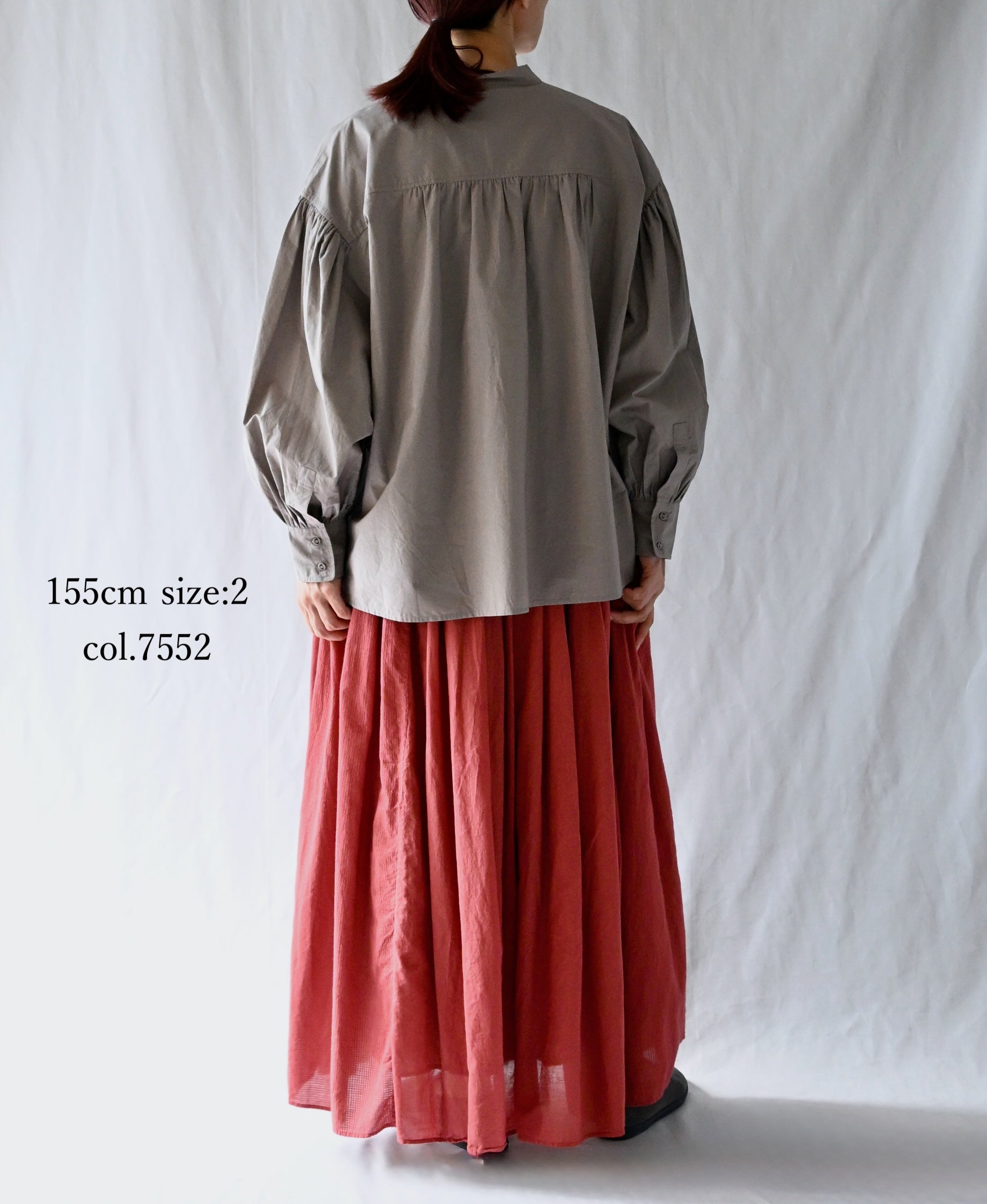 NMDS26605D ORGANIC MICRO CHECK&VOILE PLAIN PATCHWORK OVERDYE RAJASTHAN GATHERED SKIRT
