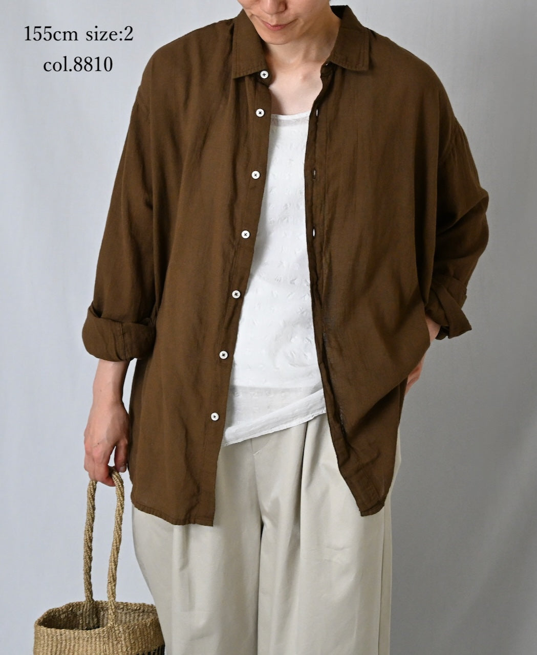 INAM2502G3D 30s GAUZE OVERDYE UTILITY REGULAR COLLAR SHIRT