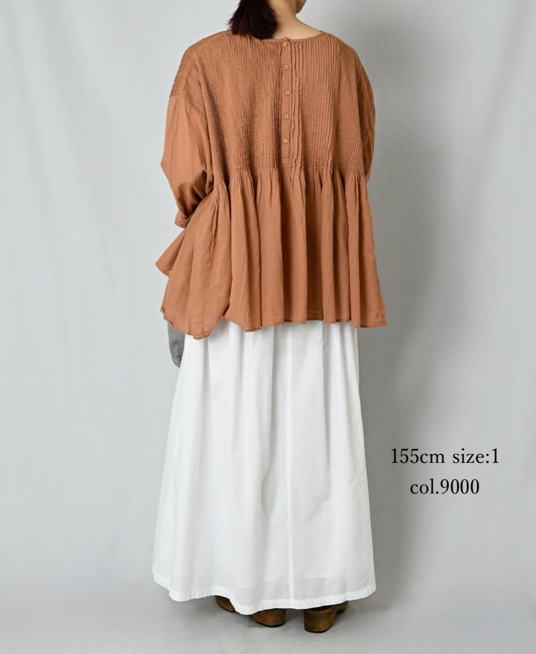 INAM2624 60s COTTON LAWN WASH PLEATED EASY SKIRT WITH LINING
