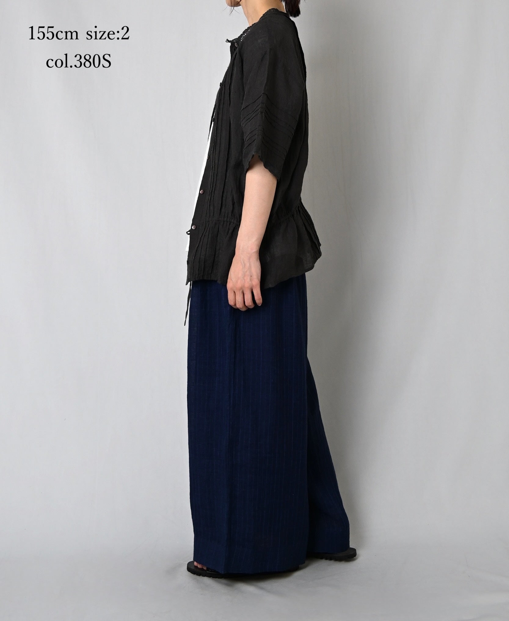 INMDS25122 YARN DYE NATURAL INDIGO EASY PANTS