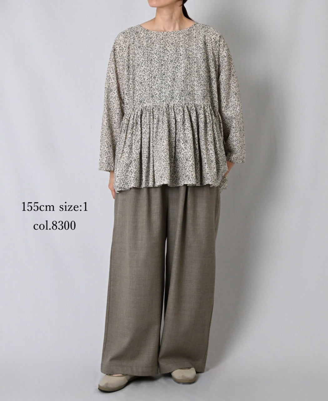 GNMDS2502WS WOOL SERGE 2TUCK WIDE EASY PANTS