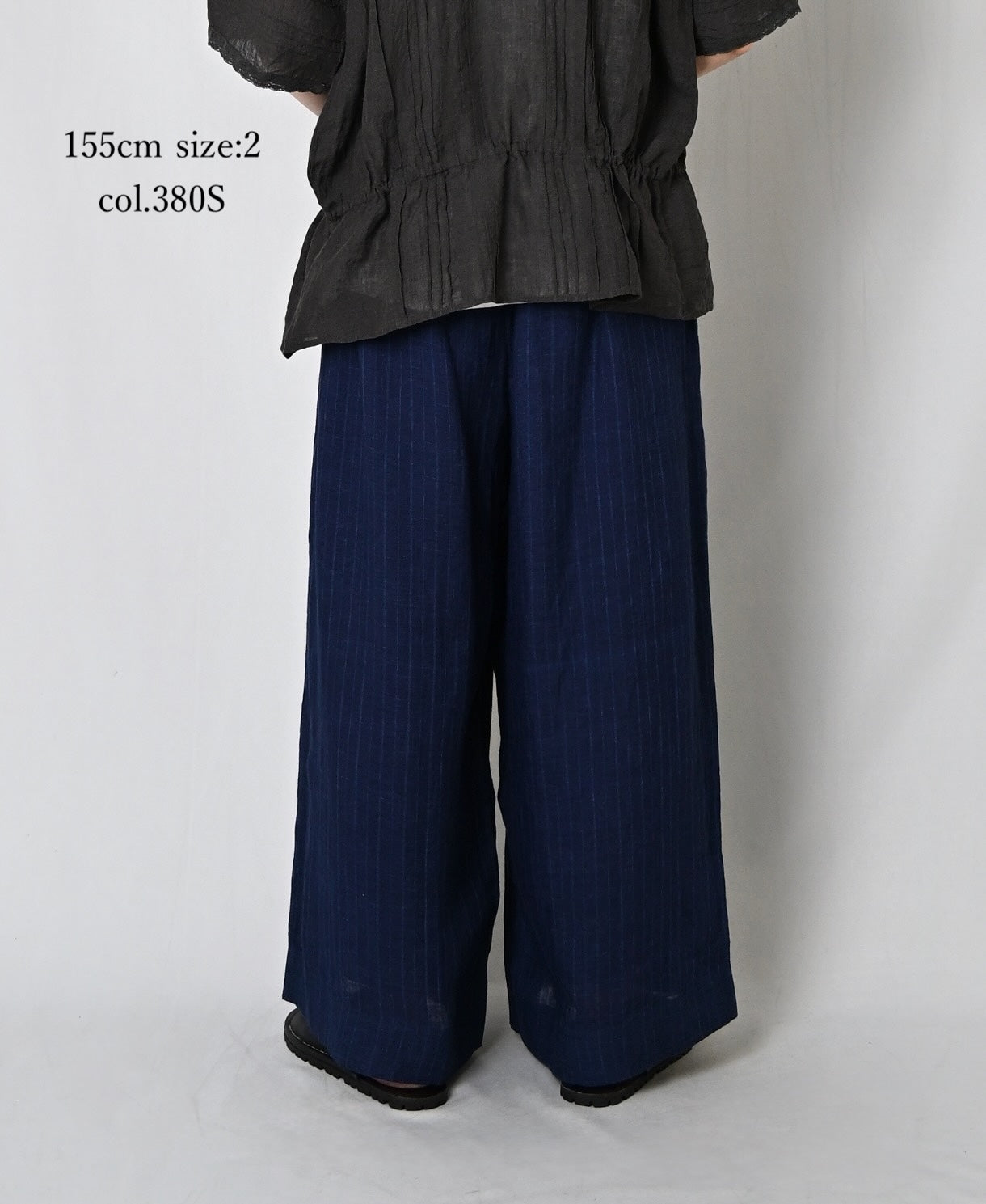 INMDS25122 YARN DYE NATURAL INDIGO EASY PANTS