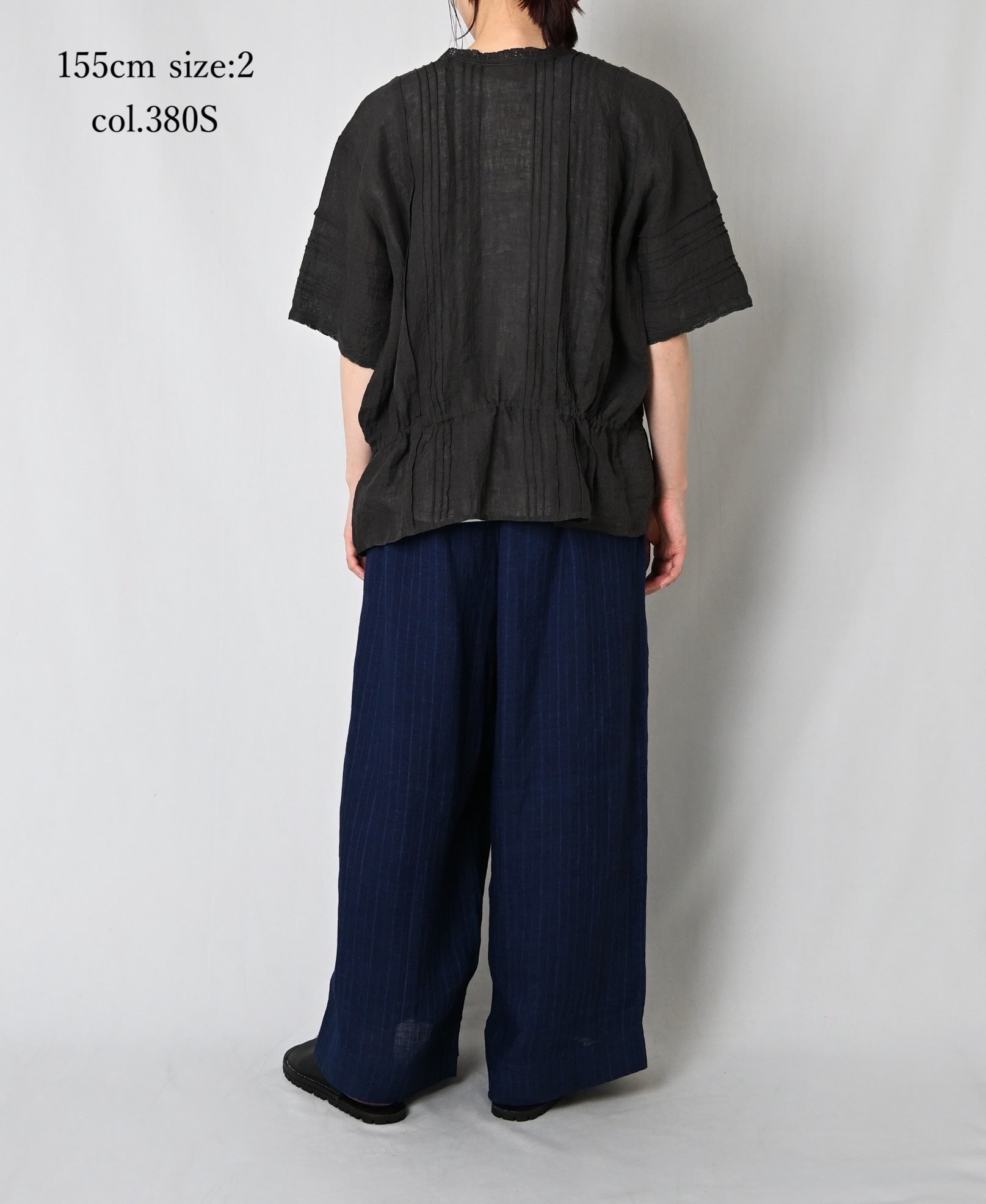 INMDS25122 YARN DYE NATURAL INDIGO EASY PANTS