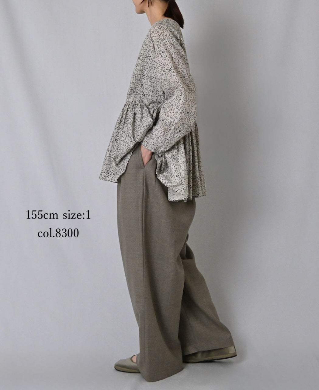 GNMDS2502WS WOOL SERGE 2TUCK WIDE EASY PANTS