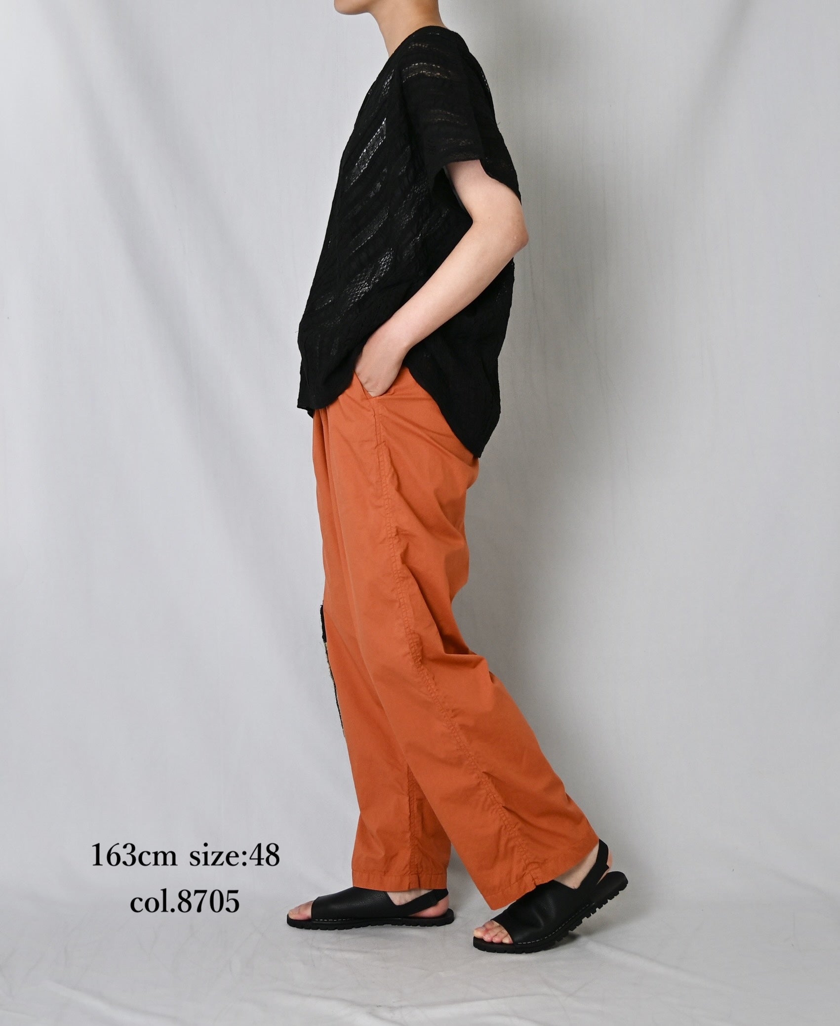 INHT2204CP 60s COTTON POPLIN OVERDYE EASY PANTS