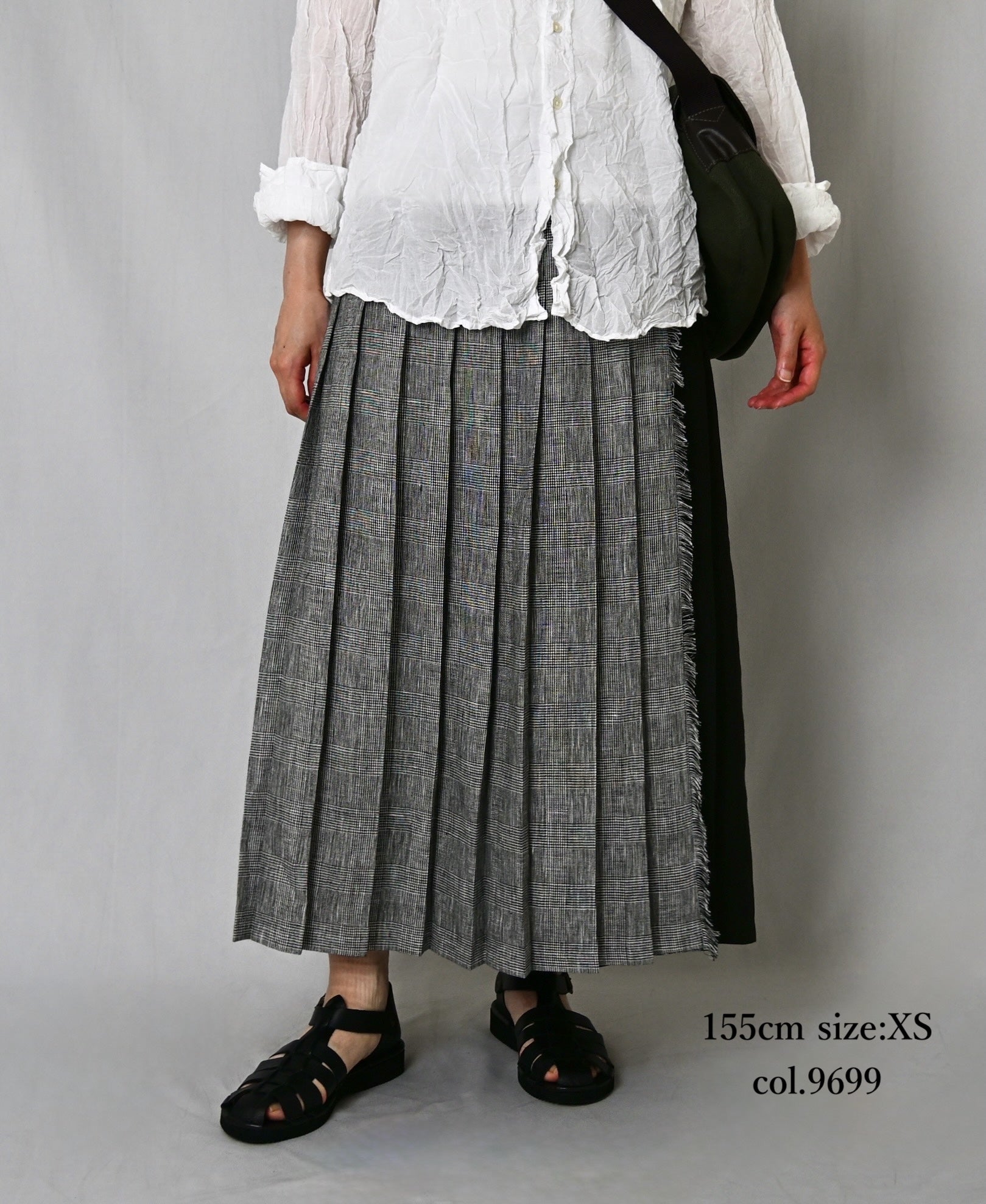 NOD2501PW ILISH LINEN LOW WAIST PLEATS WRAP SKIRT LENGTH 80cm