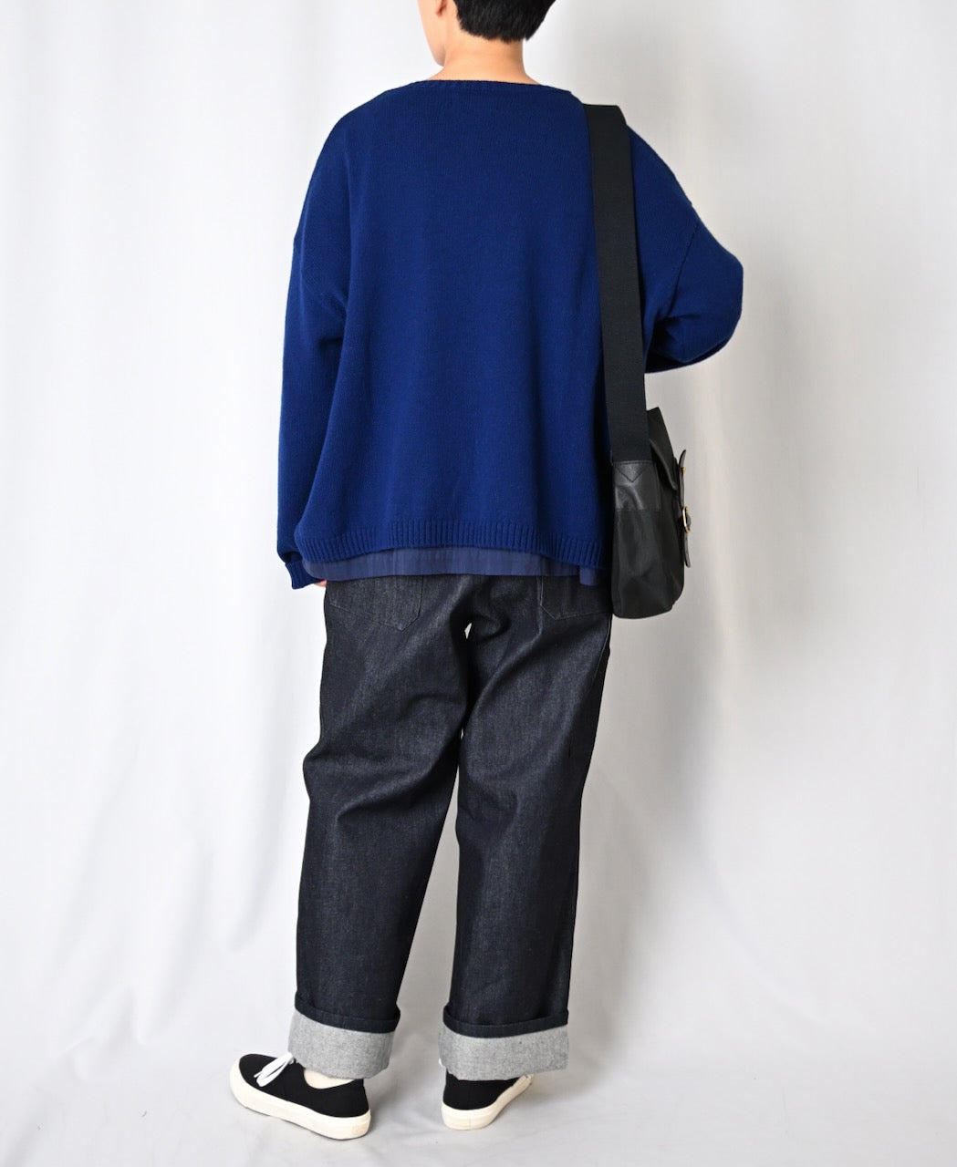 NNSL26513 7GG PLAIN STITCH NYLON/COTTON/WOOL CREW-NECK CARDIGAN