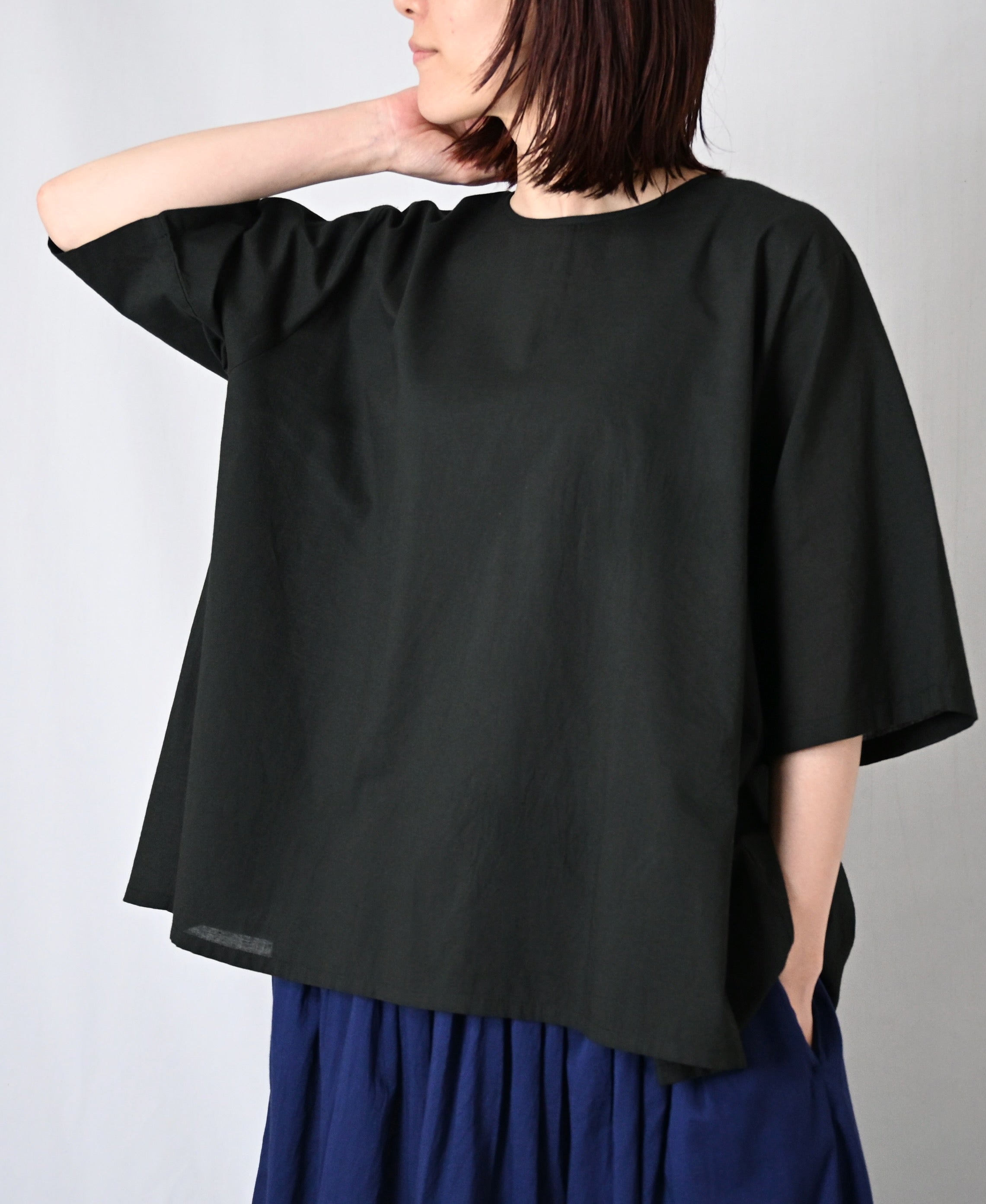 NSL26006 60s CAMBRIC PLAIN BACK OPENING SMOCK