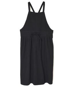 GNAM2611 COTTON/LINEN HERRINGBONE APRON ONE-PIECE