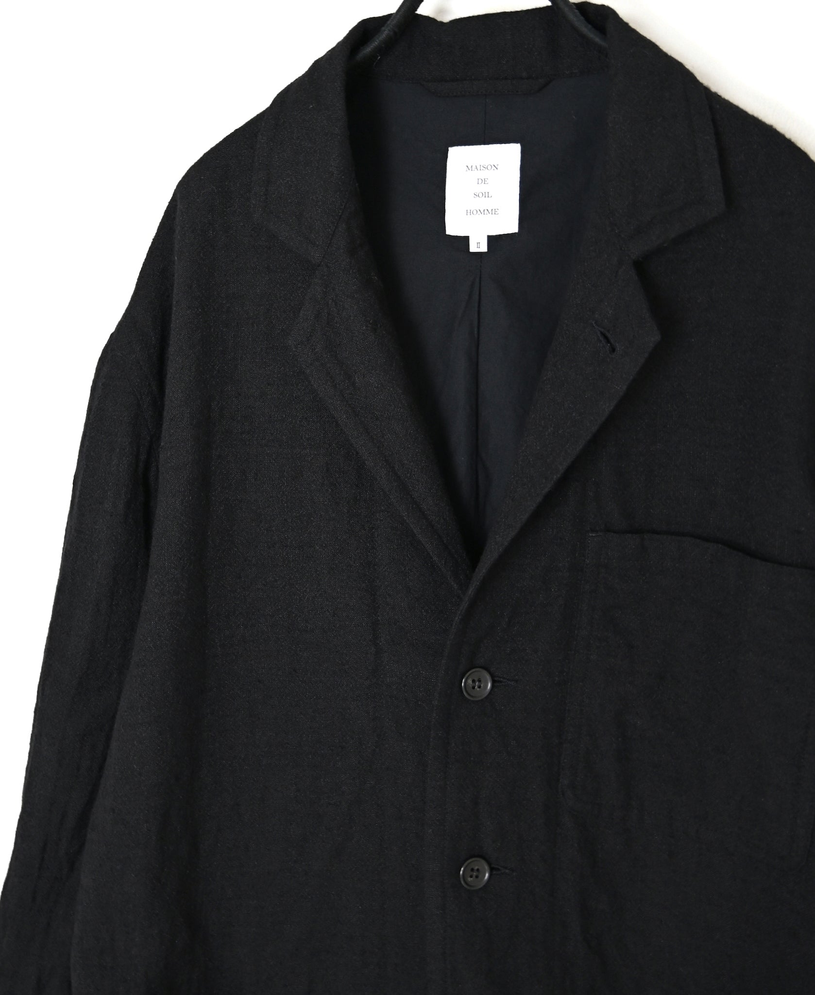 IMDSH26601 BOILED WOOL/LINEN PLAIN TAILORED JACKET