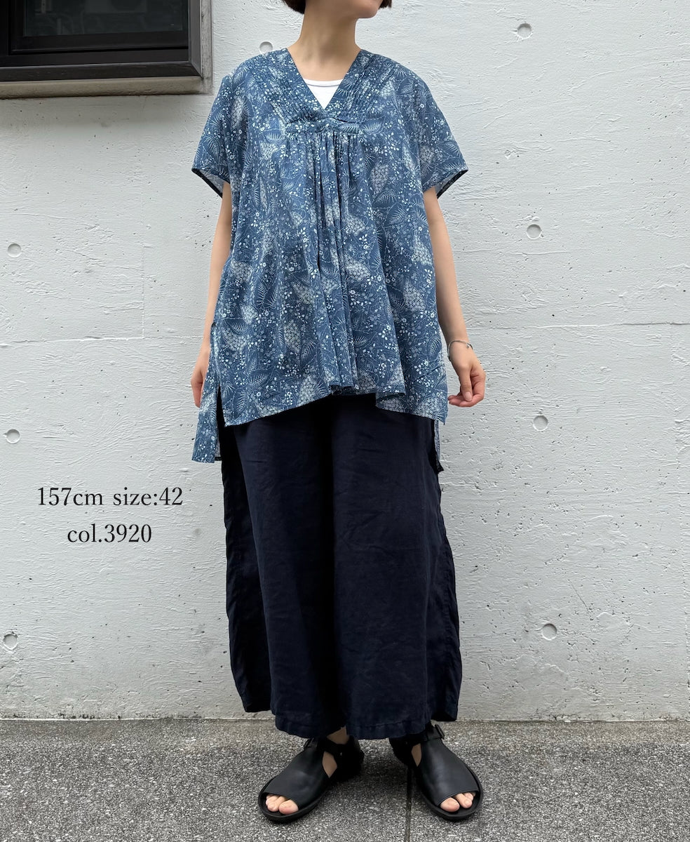 LNHT1713L LINEN PLAIN OVERDYE EASY PANTS