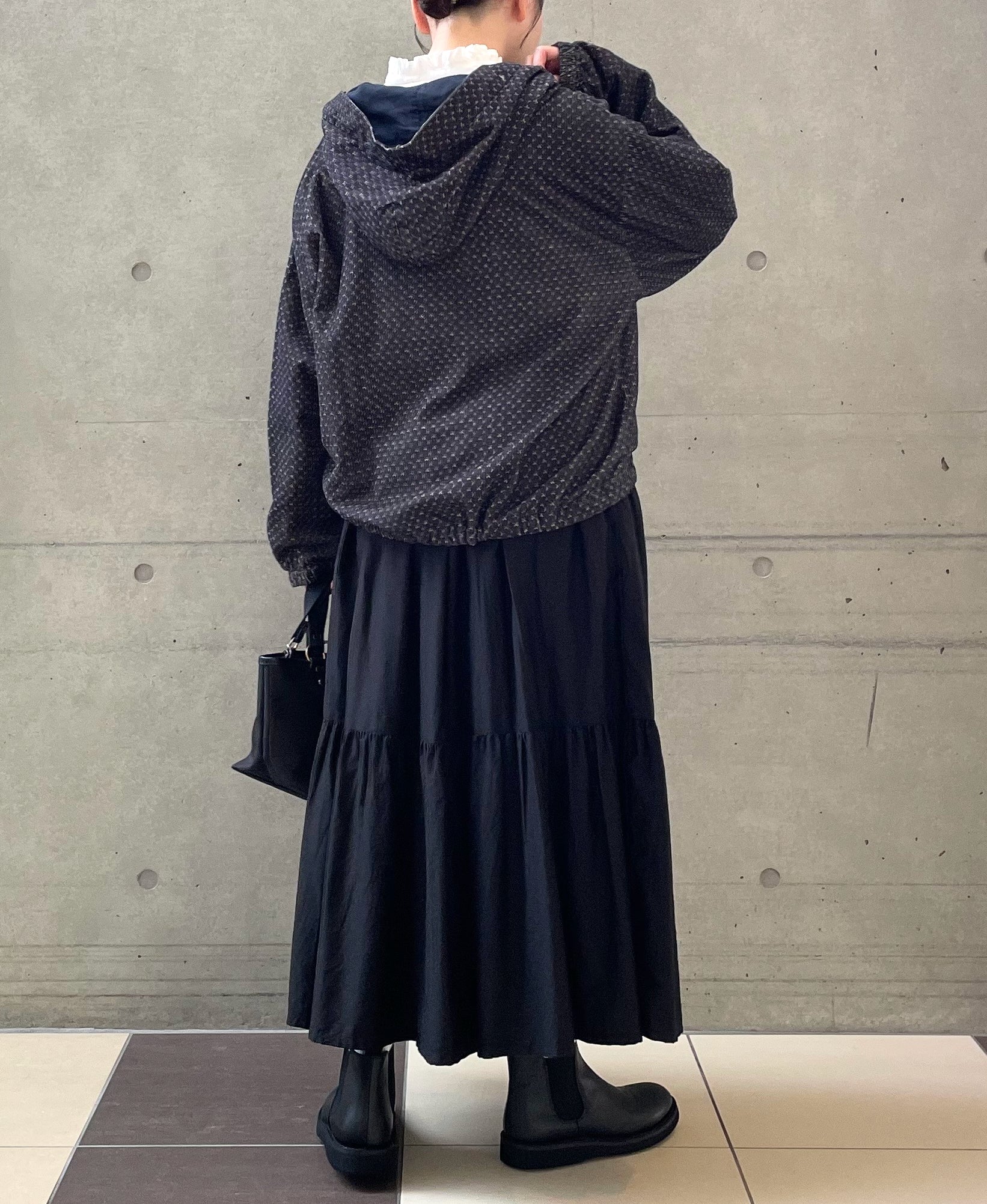 NSL26582 MINI CORDUROY CROSSHATCH PRINT HOODED BLOUSON