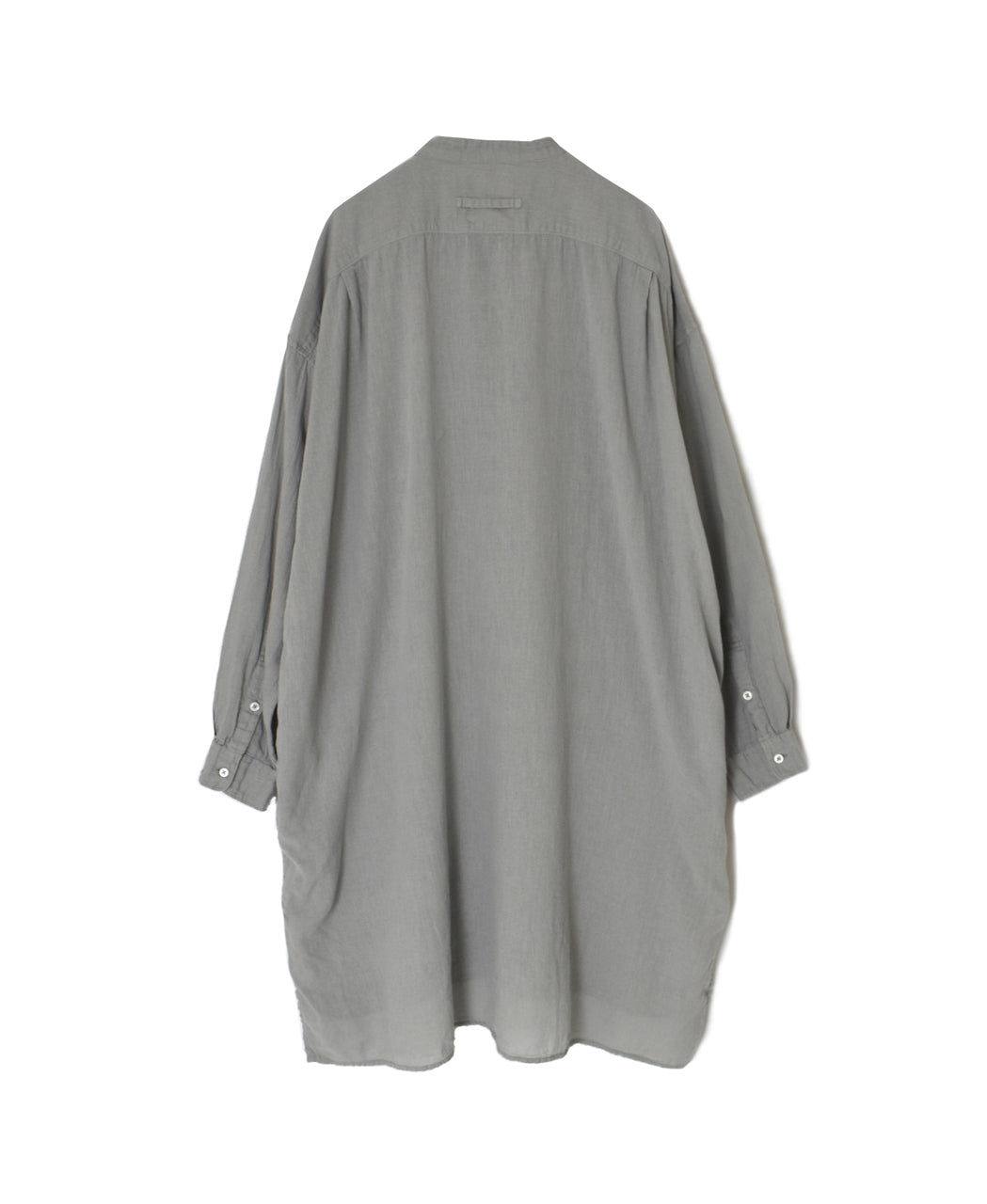 INAM2503G3D 30s GAUZE OVERDYE UTILITY BANDED COLLAR LONG SHIRT