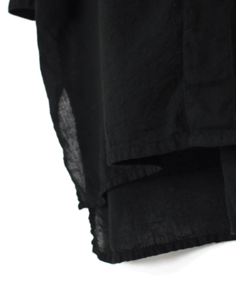 INAM2503G3D 30s GAUZE OVERDYE UTILITY BANDED COLLAR LONG SHIRT