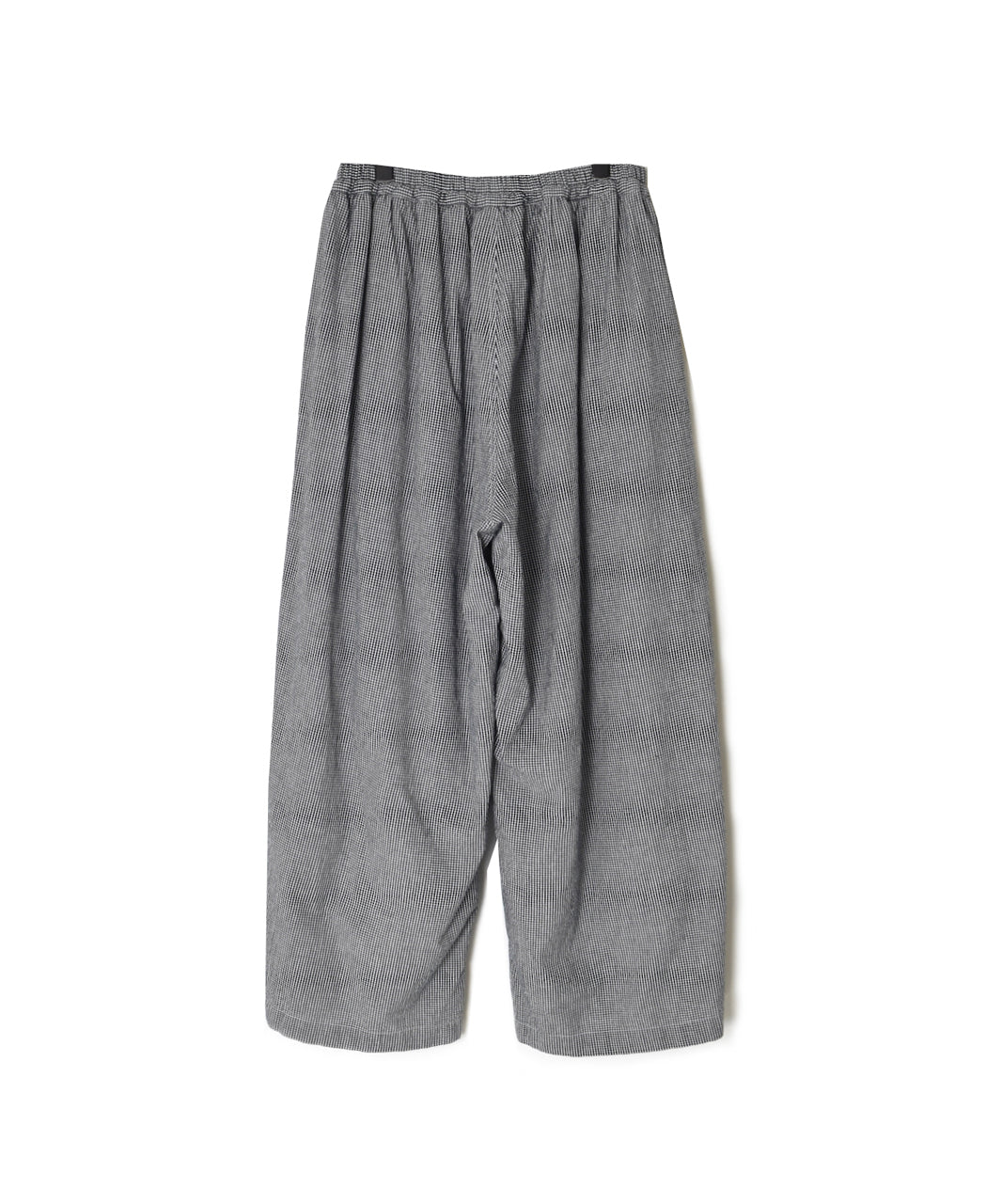 INAM2505C SEERSUCKER GINGHAM CHECK WASH GATHERED EASY PANTS WITH LINING
