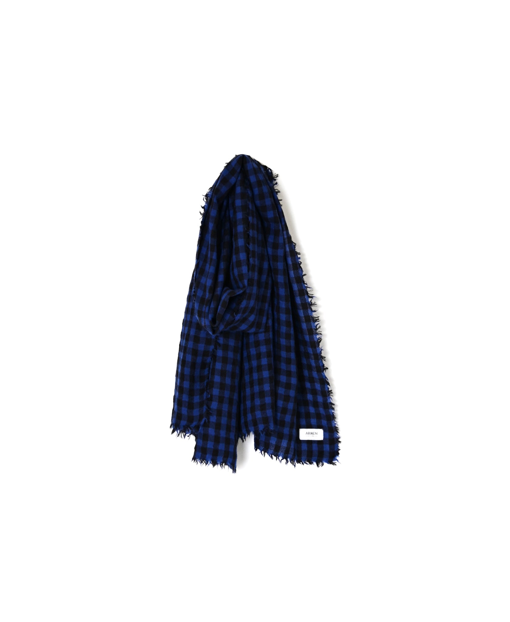 INAM2571 WOOL GINAGHAM CHECK STOLE 70x190cm