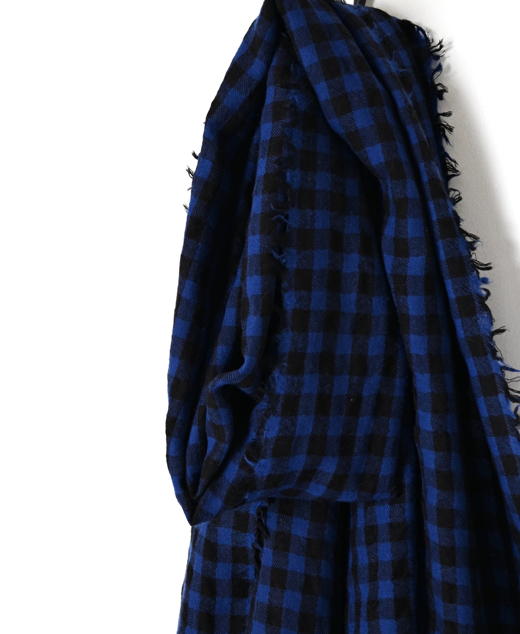 INAM2571 WOOL GINAGHAM CHECK STOLE 70x190cm