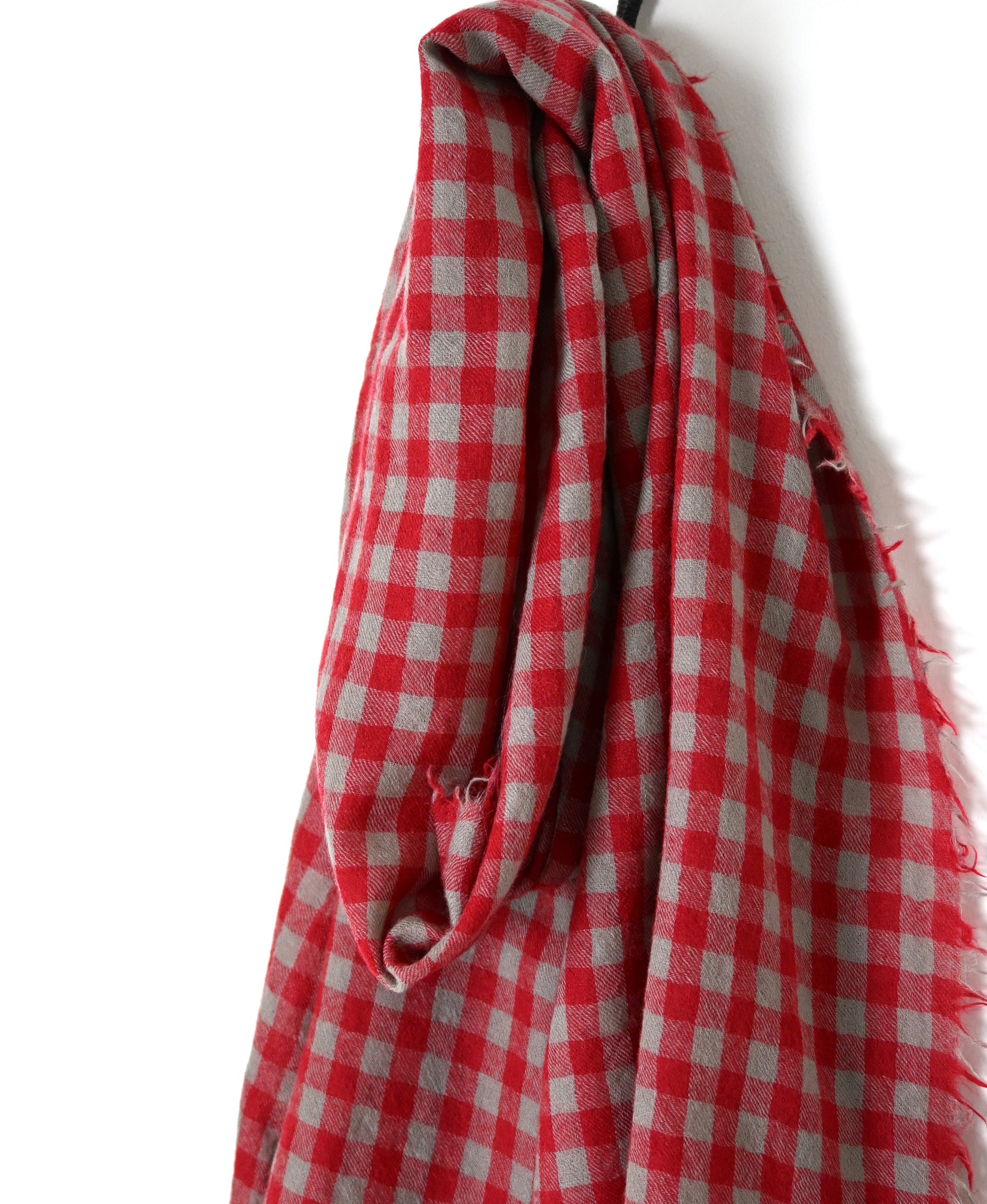 INAM2571 WOOL GINAGHAM CHECK STOLE 70x190cm