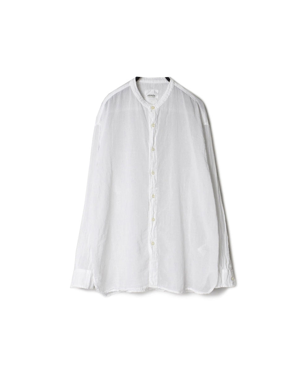 INAM2641GD 60s SINGLE GAUZE PLAIN OVERDYE UTILITY BANDED COLLAR SHIRT