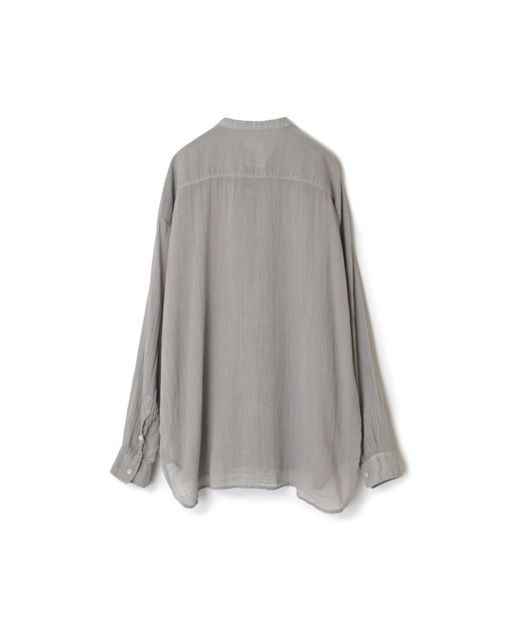 INAM2641GD 60s SINGLE GAUZE PLAIN OVERDYE UTILITY BANDED COLLAR SHIRT