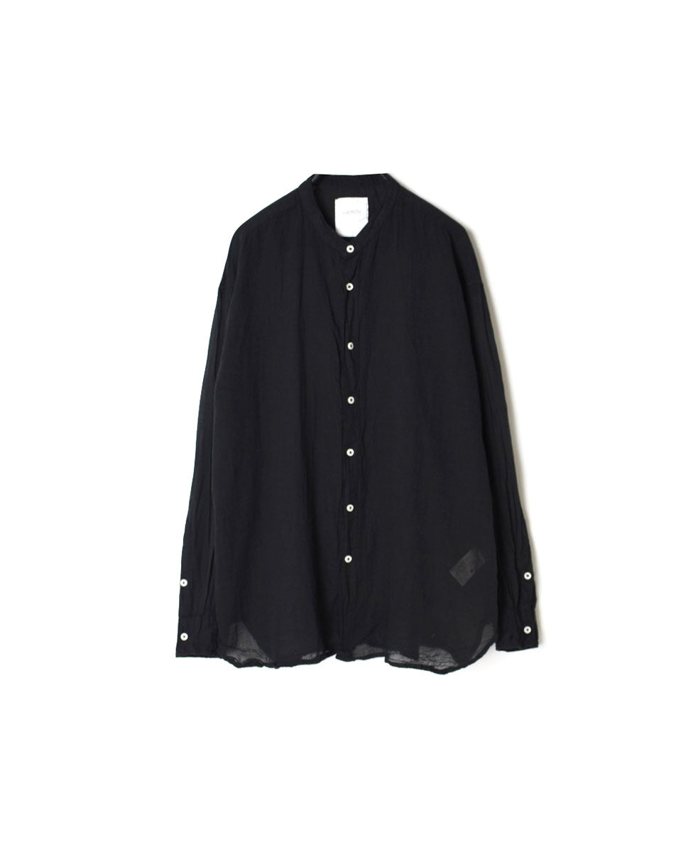 INAM2641GD 60s SINGLE GAUZE PLAIN OVERDYE UTILITY BANDED COLLAR SHIRT