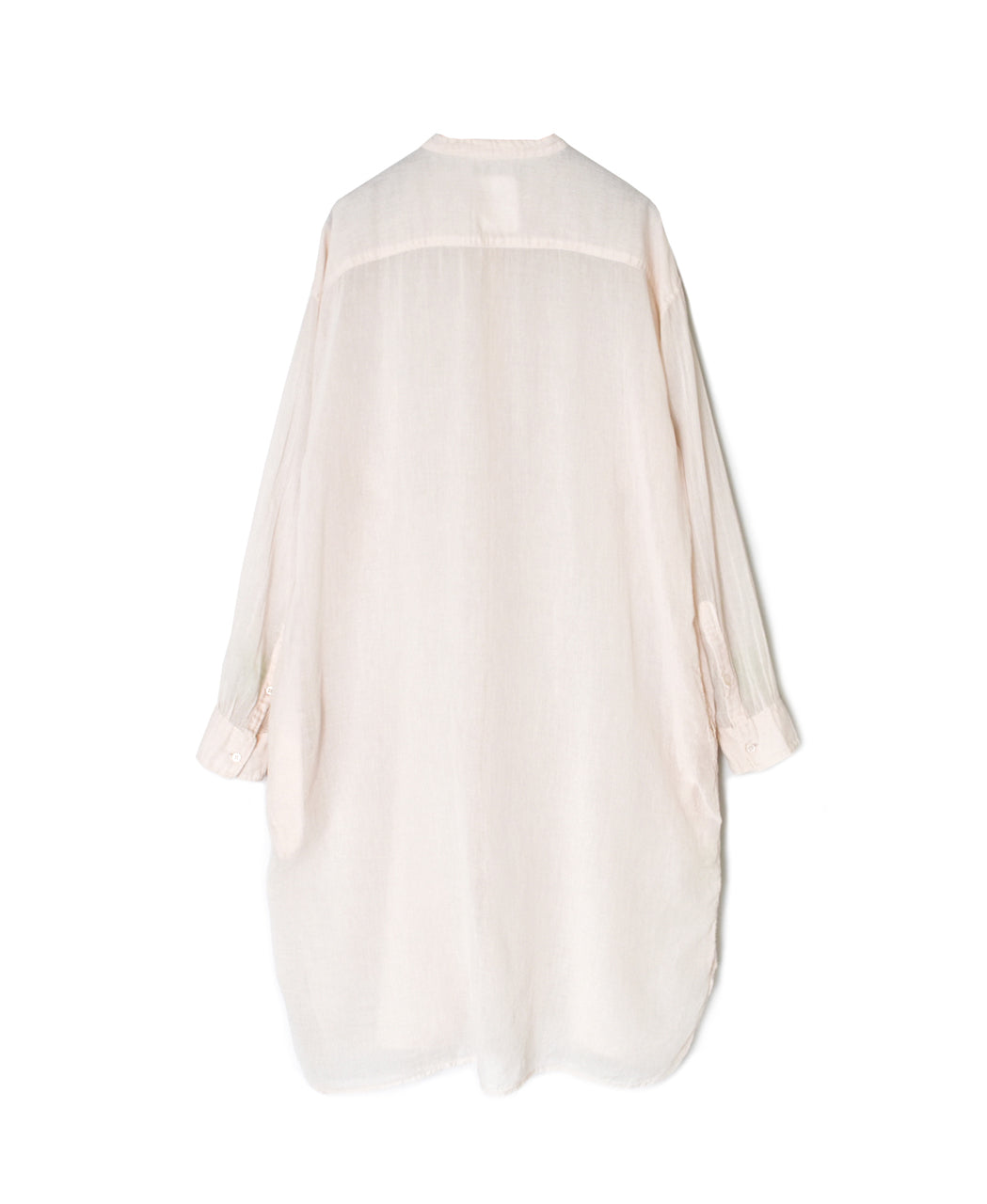 INAM2643GD 60s SINGLE GAUZE PLAIN OVERDYE UTILITY BANDED COLLAR LONG SHIRT
