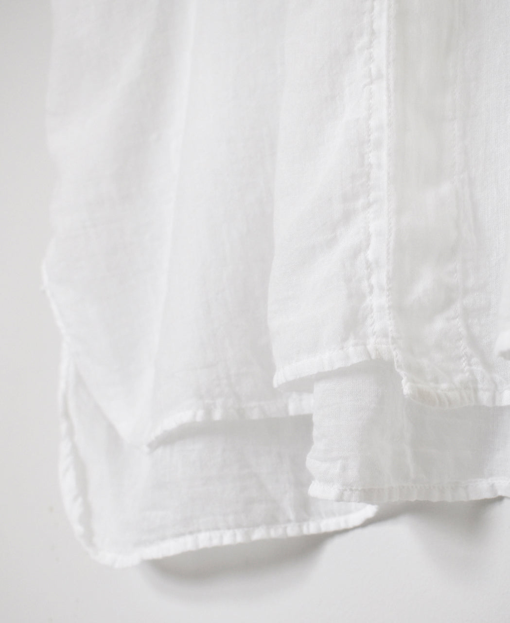 INAM2643GD 60s SINGLE GAUZE PLAIN OVERDYE UTILITY BANDED COLLAR LONG SHIRT