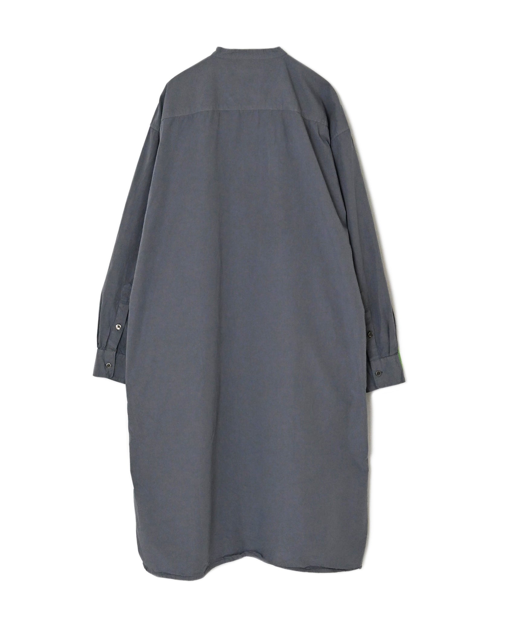 INAM2652PD 40s POPLIN OVERDYE UTILITY BANDED COLLAR LONG SHIRT