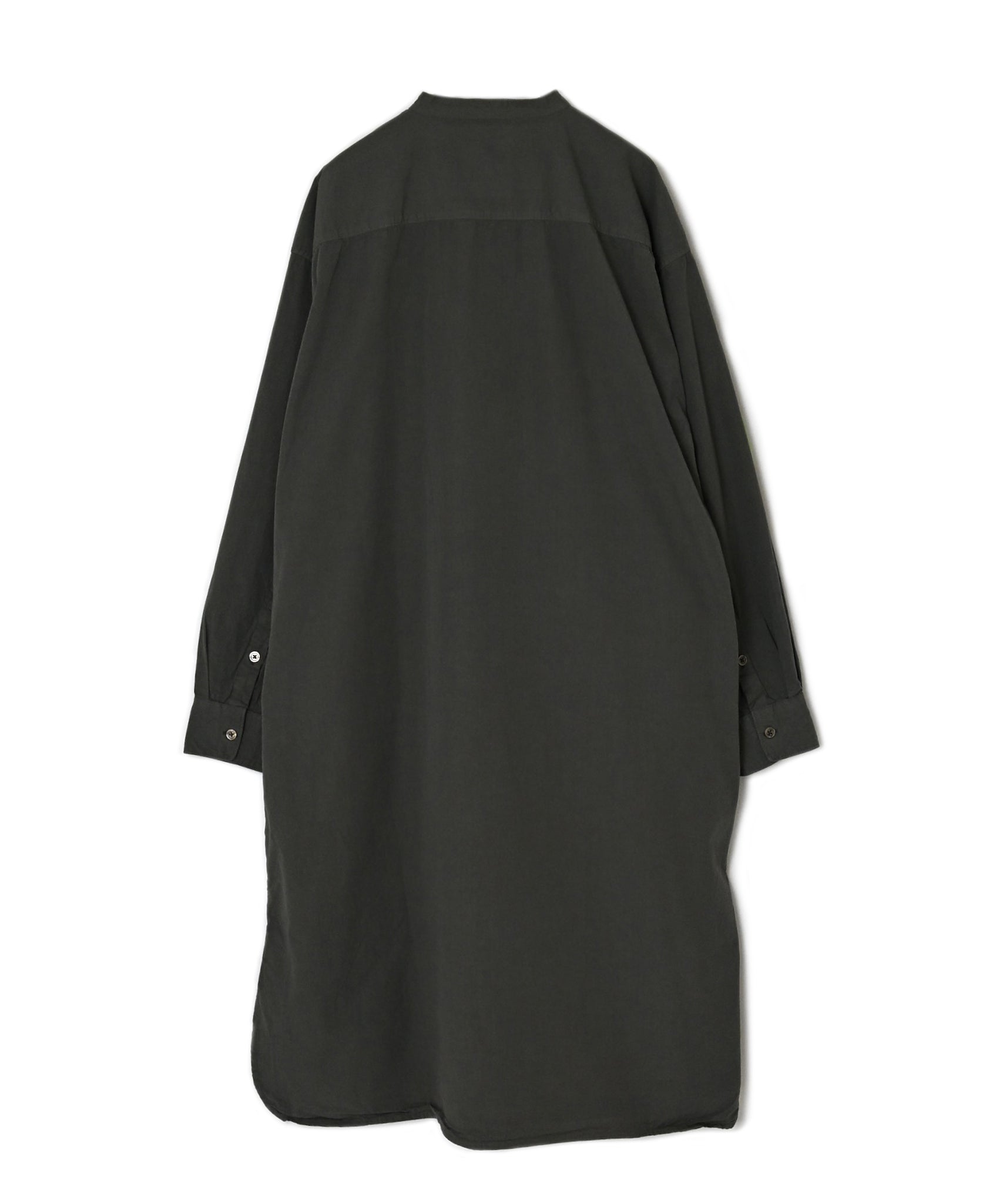INAM2652PD 40s POPLIN OVERDYE UTILITY BANDED COLLAR LONG SHIRT