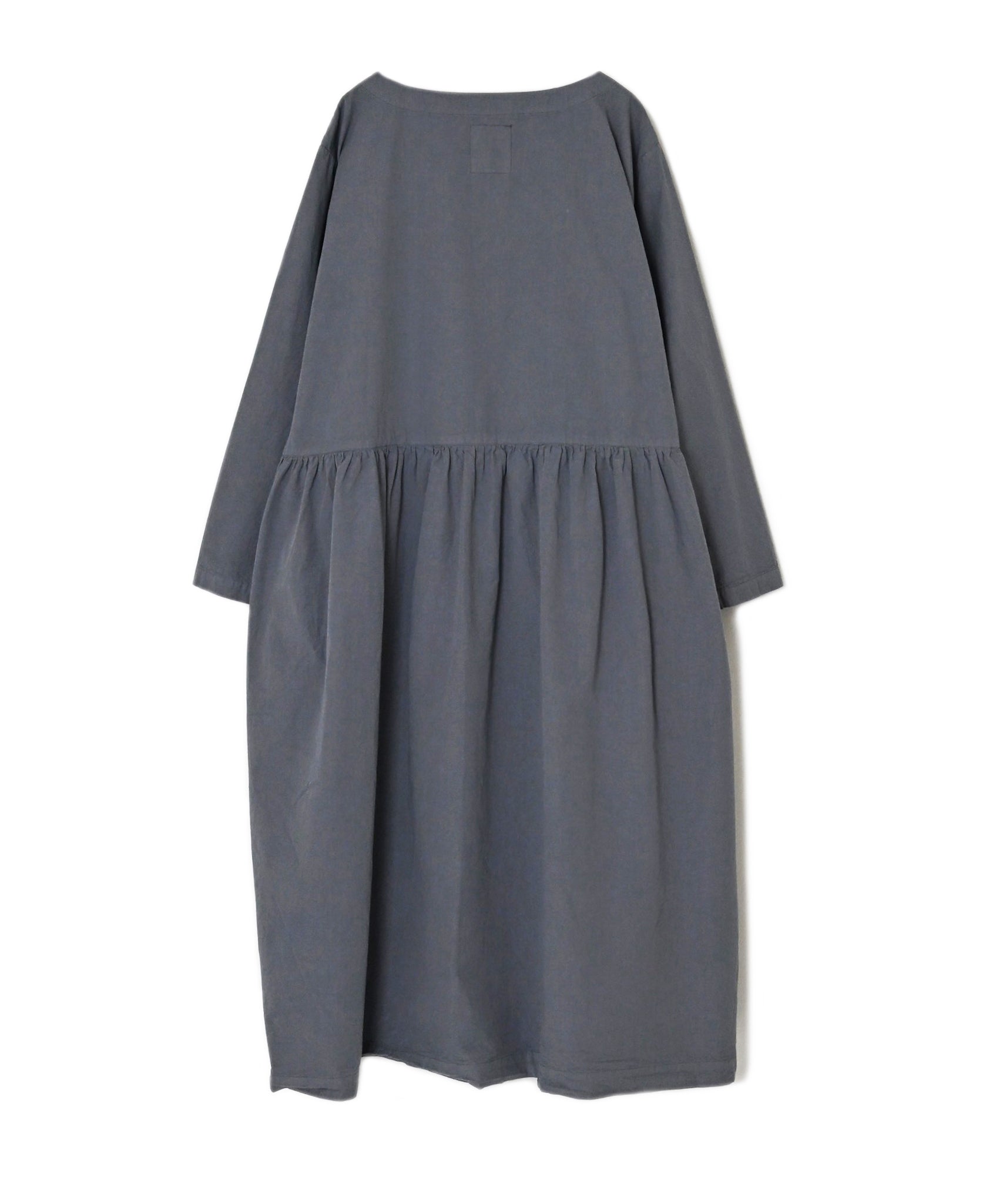 INAM2653PD 40s POPLIN OVERDYE BOAT NECK L/SL ONE-PIECE