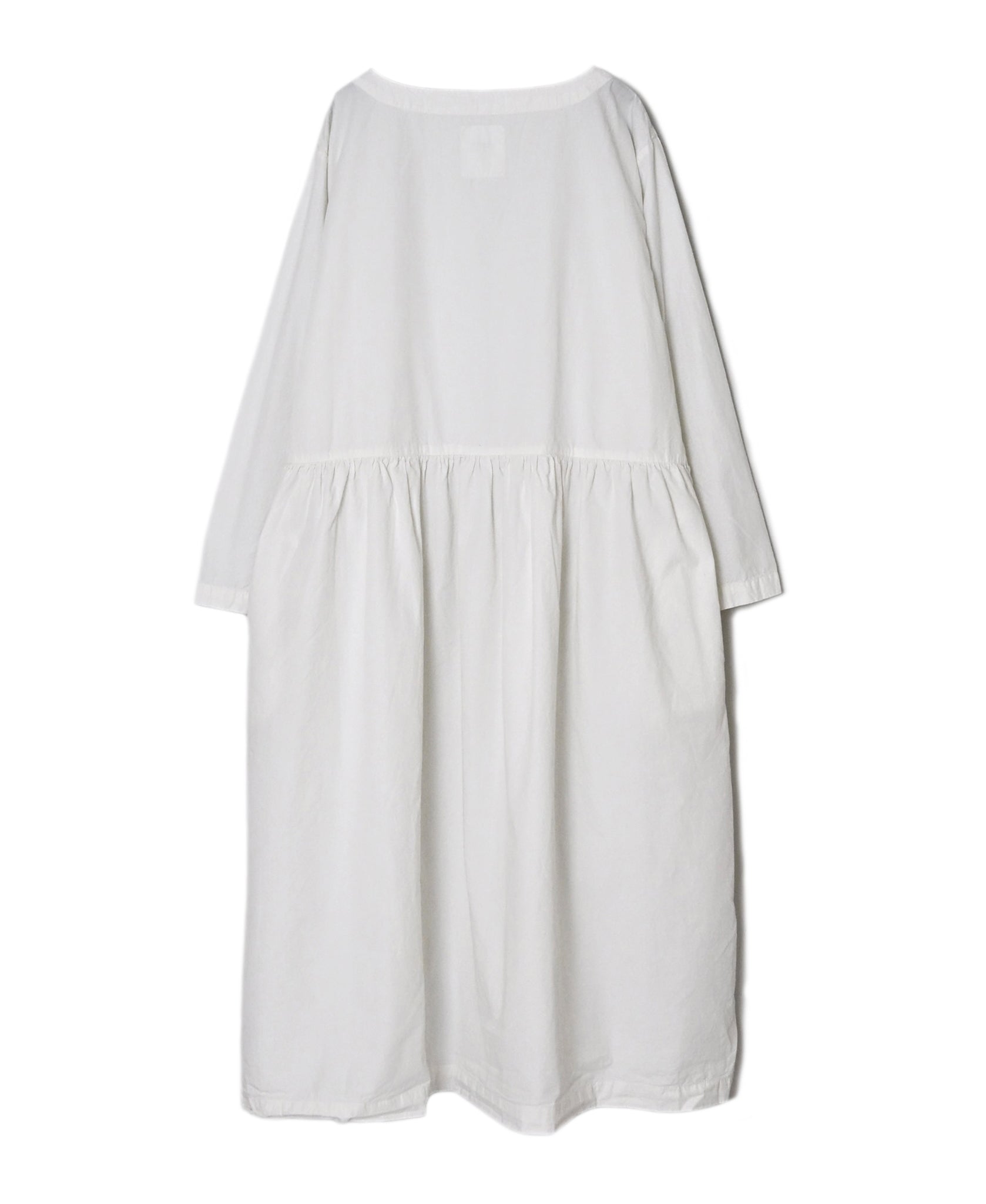 INAM2653PD 40s POPLIN OVERDYE BOAT NECK L/SL ONE-PIECE